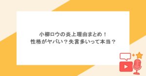 小柳ロウの炎上理由まとめ！性格がヤバい？失言多いって本当？